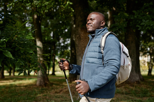 adult man enjoying hike