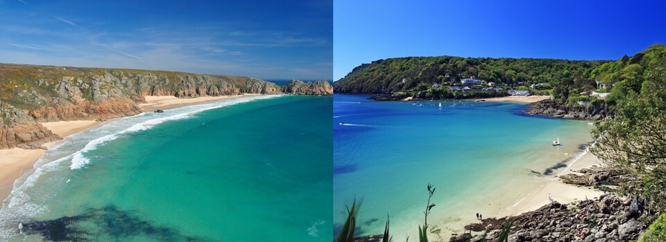 Porthcurno Beach in Cornwall vs Salcombe Beach in Devon