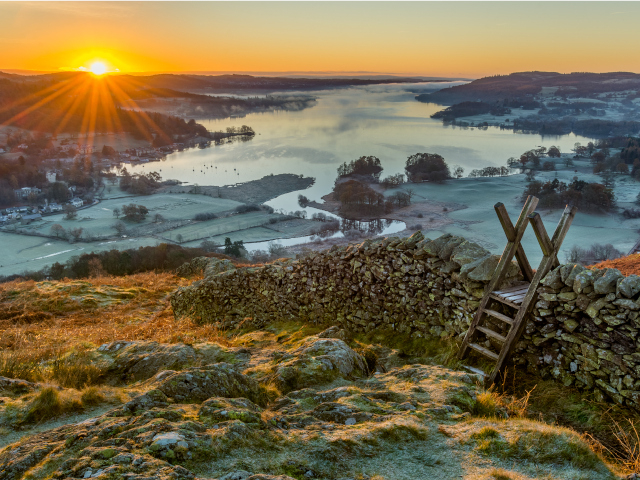 Views of Lake Windermere from the fells