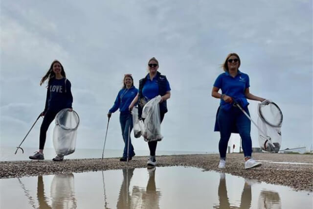 Volunteers beaching cleaning