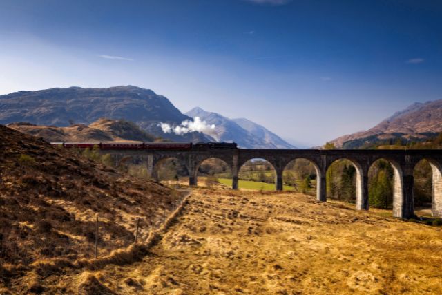 Jacobite Steam train on Glenfinnan Viaduct