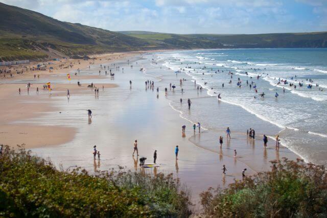 Large Crowds at Woolacombe beach