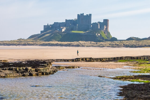 Bamburgh Beach and Castle, Northumberland