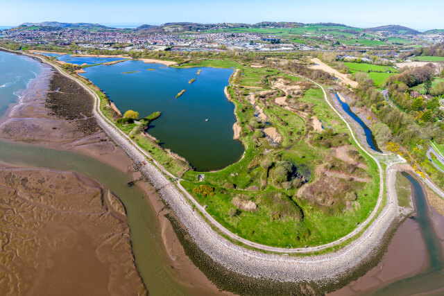 Aerial view of RSPB Conwy