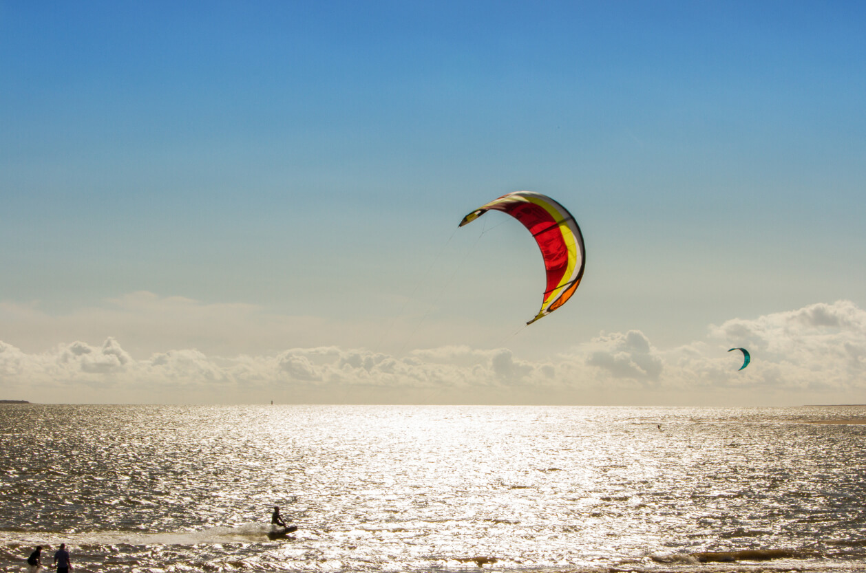 kite surfer in the water