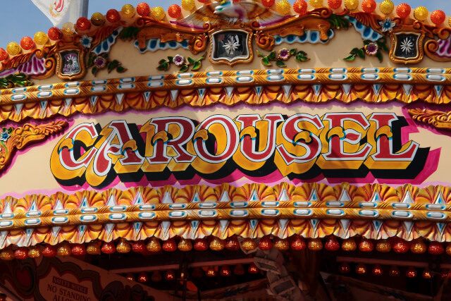 close up of carousel