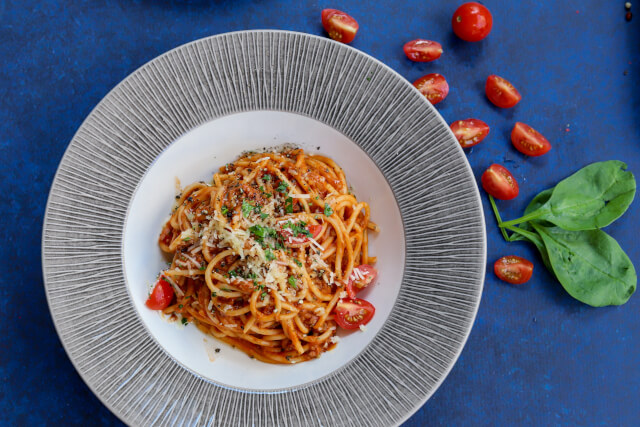 spaghetti in a bowl