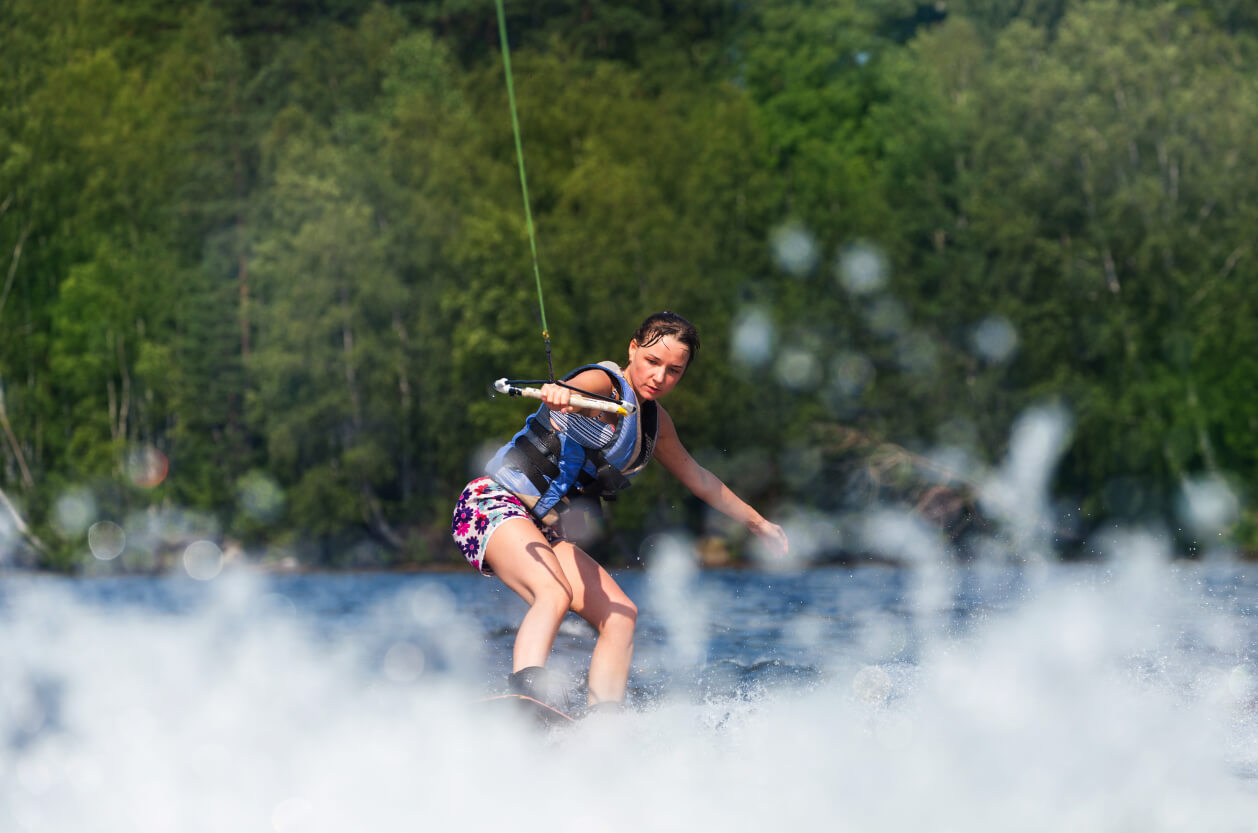 woman wakeboarding